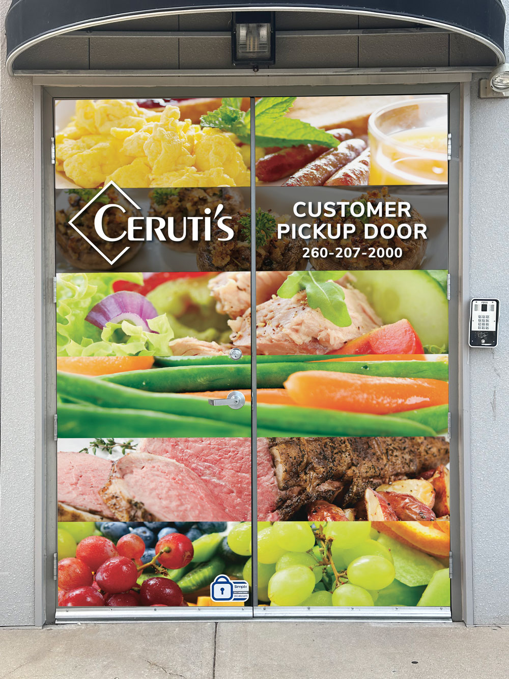 Photograph of the Customer pickup door at Ceruti's Express
